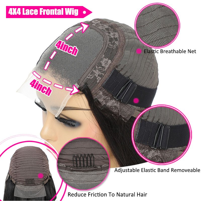 Glueless 4×4 Lace Closure Silk Straight Peruvian Hair 26 inch