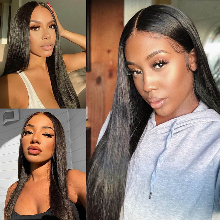 Glueless 4×4 Lace Closure Silk Straight Peruvian Hair 26 inch